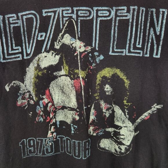 VTG Inspired Led Zeppelin 1975 Tour Robert Plant Jimmy Page Short Sleeve Tee Sm - Picture 3 of 4